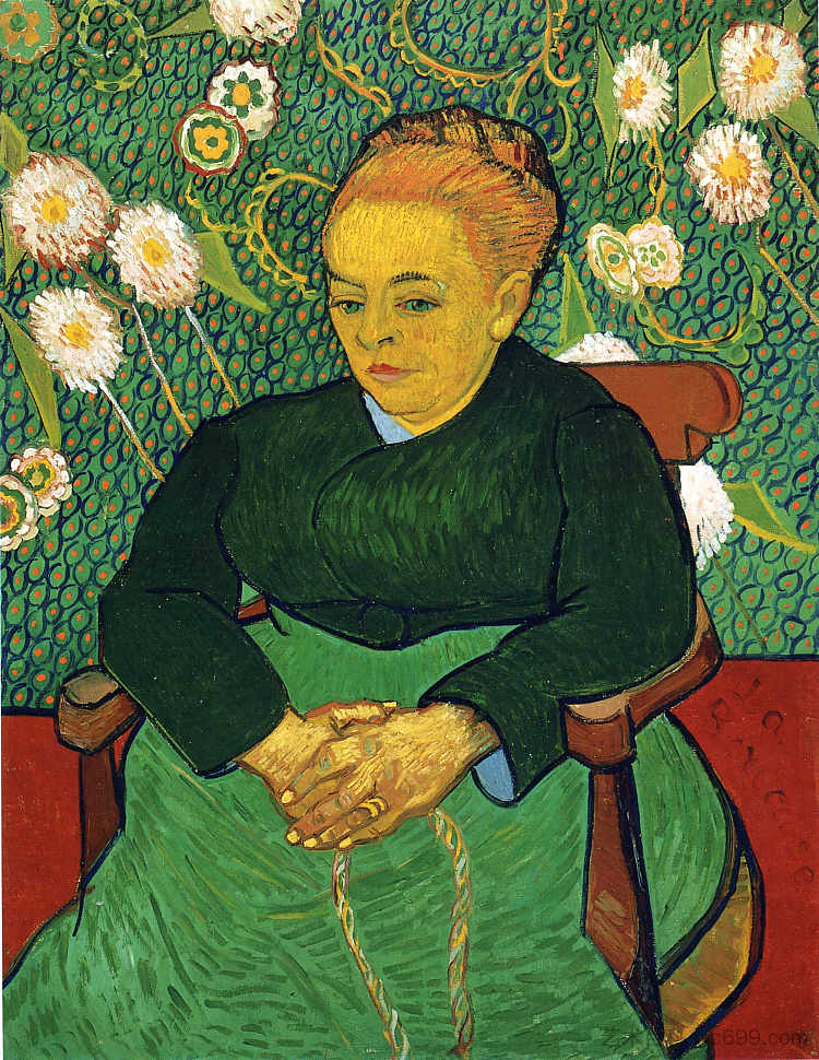 摇篮摇篮的柔林夫人(摇篮曲) Madame Roulin Rocking the Cradle (A Lullaby) (1889; Arles,Bouches-du-Rhône,France ),文森特·梵高
