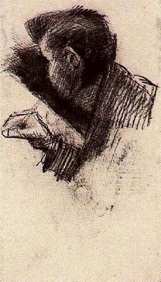 人物、绘画或写作 Man, Drawing or Writing (1886; Paris,France                     )，文森特·梵高