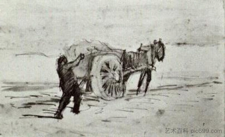 装车的人 Man Loading a Cart (1885; Nunen / Nuenen,Netherlands  )，文森特·梵高