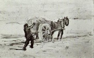 装车的人 Man Loading a Cart (1885; Nunen / Nuenen,Netherlands                     )，文森特·梵高