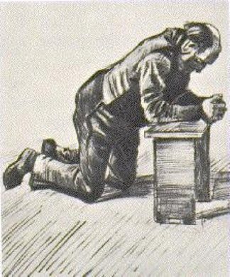 男人祷告 Man Praying (1883; Haag / Den Haag / La Haye / The Hague,Netherlands                     )，文森特·梵高