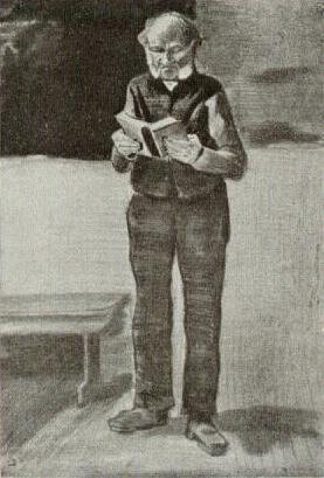 人，站着，看书 Man, Standing, Reading a Book (1882; Haag / Den Haag / La Haye / The Hague,Netherlands                     )，文森特·梵高