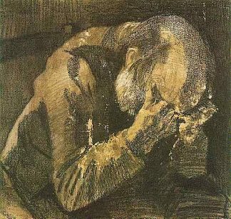一个双手抱头的人 Man with his head in his hands (1882; Haag / Den Haag / La Haye / The Hague,Netherlands                     )，文森特·梵高
