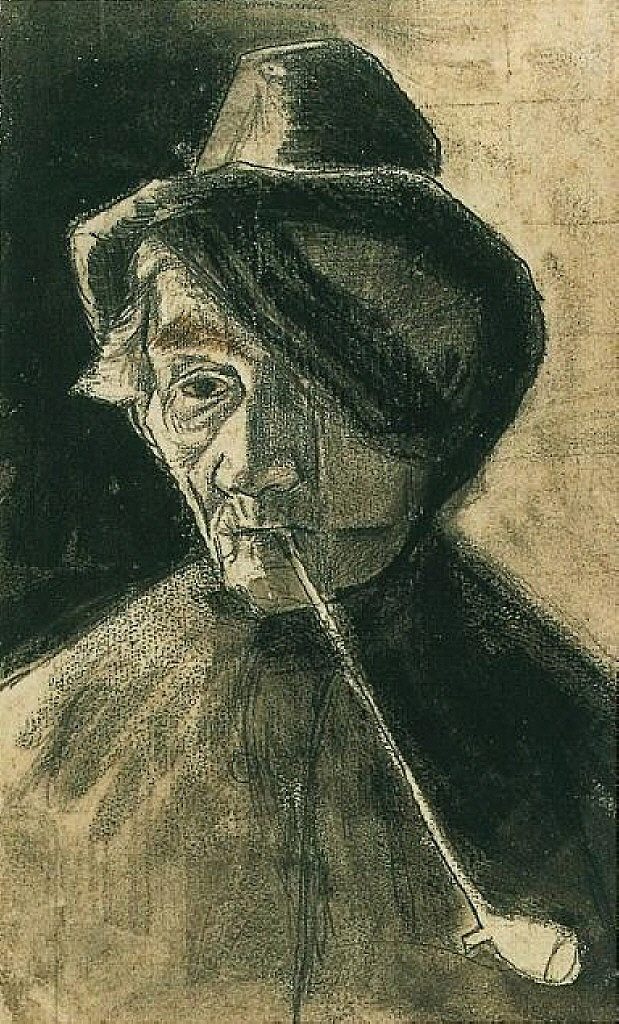 带烟斗和眼罩的人 Man with Pipe and Eye Bandage (1882; Haag / Den Haag / La Haye / The Hague,Netherlands  )，文森特·梵高