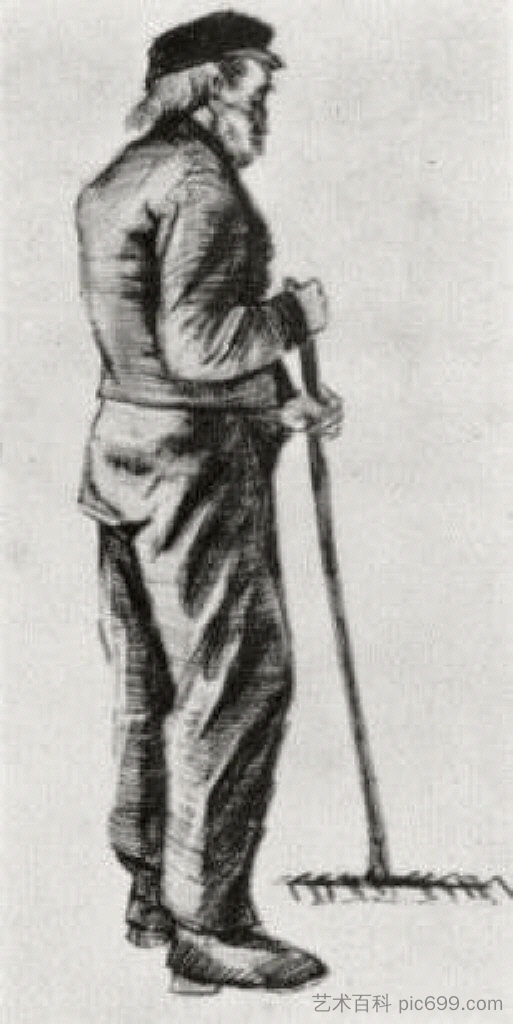 拿耙子的人 Man with Rake (1883; Haag / Den Haag / La Haye / The Hague,Netherlands ),文森特·梵高
