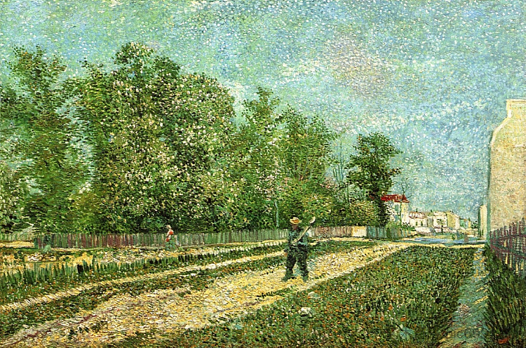 巴黎郊区的铁锹男人 Man with Spade in a Suburb of Paris (1887; Paris,France  )，文森特·梵高