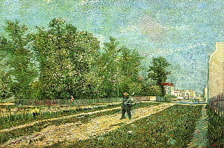 巴黎郊区的铁锹男人 Man with Spade in a Suburb of Paris (1887; Paris,France                     )，文森特·梵高