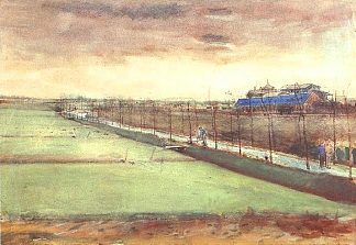 Rijswijk和Schenkweg附近的草地 Meadows near Rijswijk and the Schenkweg (1882; Haag / Den Haag / La Haye / The Hague,Netherlands                     )，文森特·梵高