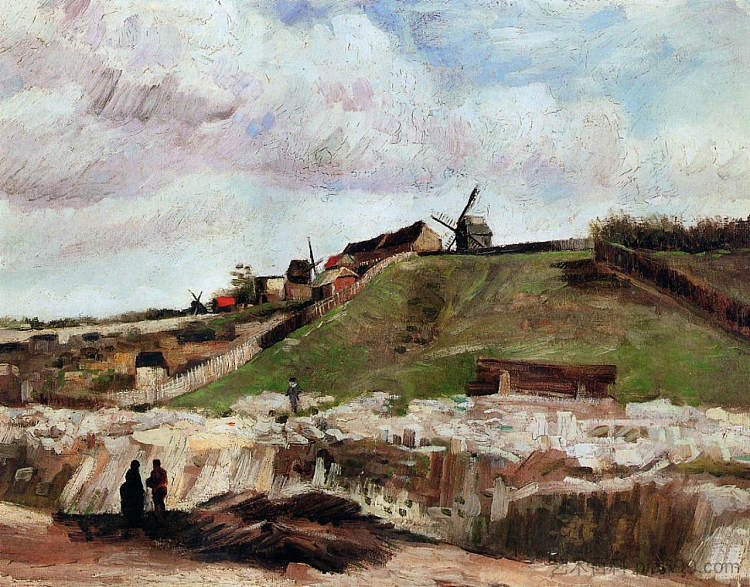 蒙马特采石场和风车 Montmartre the Quarry and Windmills (1886; Paris,France ),文森特·梵高