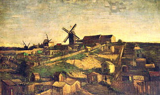 蒙马特采石场和风车 Montmartre the Quarry and  Windmills (1886; Paris,France                     )，文森特·梵高