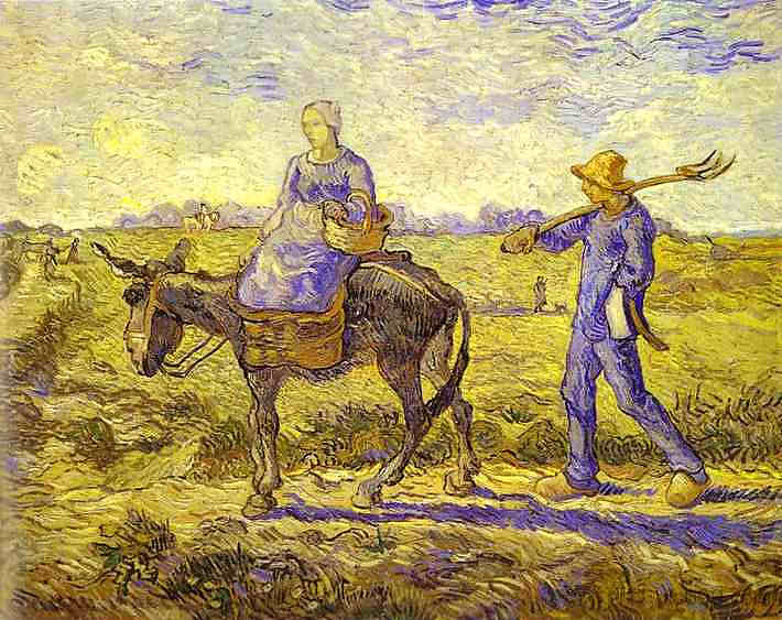 早上,去上班 Morning, Going to Work (1890; Saint-rémy-de-provence,France ),文森特·梵高