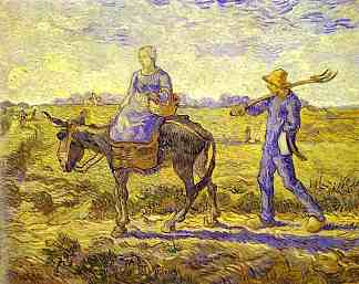 早上，去上班 Morning, Going to Work (1890; Saint-rémy-de-provence,France                     )，文森特·梵高