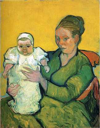 柔林妈妈和她的宝宝 Mother Roulin with Her Baby (1888; Arles,Bouches-du-Rhône,France                     )，文森特·梵高