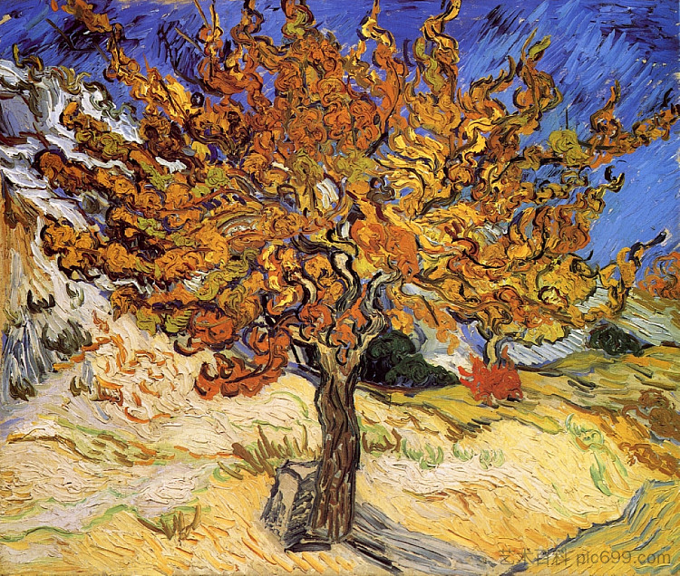 桑 Mulberry Tree (1889; France  )，文森特·梵高