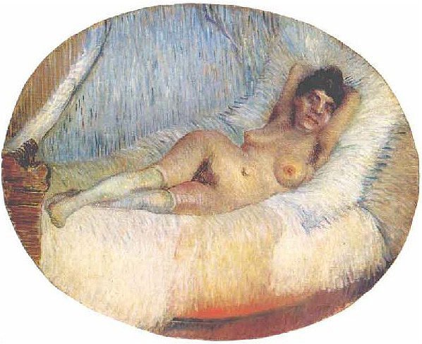 床上的裸体女人 Nude Woman on a Bed (1887; France  )，文森特·梵高