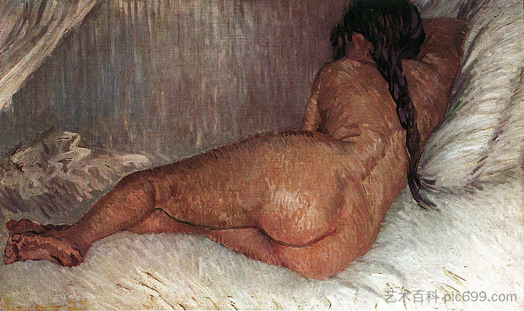 裸体女人斜倚，从后面看 Nude Woman Reclining, Seen from the Back (1887; Paris,France  )，文森特·梵高