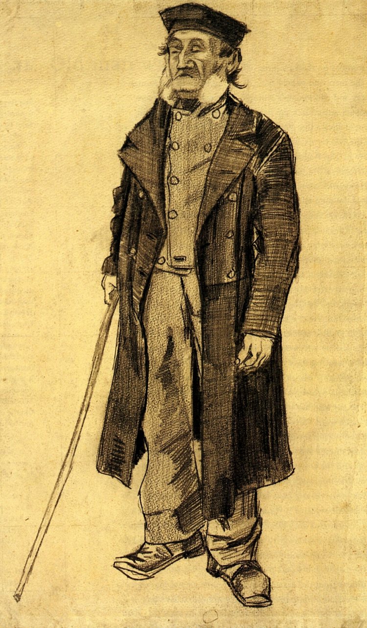 拿着棍子的老人 Old Man with a Stick (1882; Haag / Den Haag / La Haye / The Hague,Netherlands  )，文森特·梵高