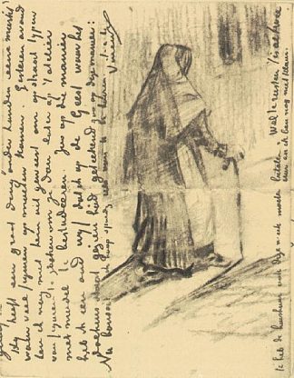 从后面看老妇人 Old Woman Seen from Behind (1882; Haag / Den Haag / La Haye / The Hague,Netherlands                     )，文森特·梵高