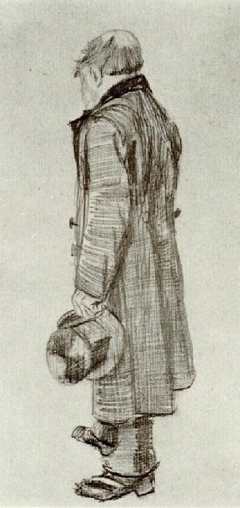 手里拿着礼帽的孤儿 Orphan Man Holding Top Hat in his Hand (1882; Haag / Den Haag / La Haye / The Hague,Netherlands  )，文森特·梵高
