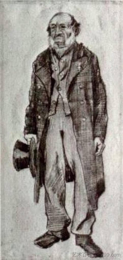 手里拿着礼帽的孤儿 Orphan Man Holding Top Hat in his Hand (1882; Haag / Den Haag / La Haye / The Hague,Netherlands ),文森特·梵高