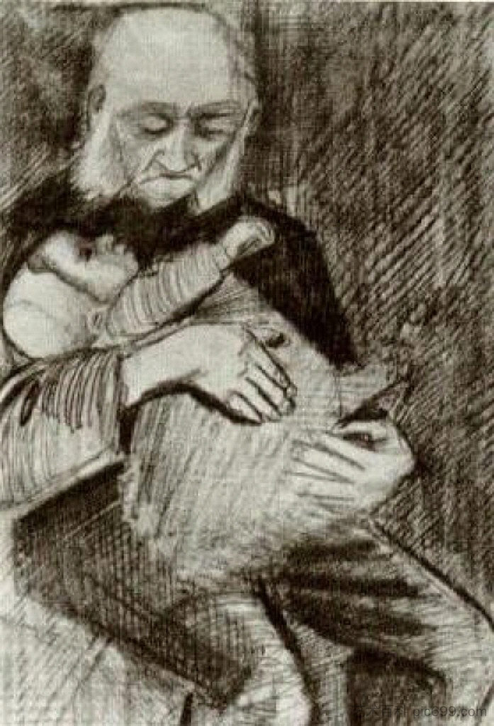 抱着婴儿的孤儿 Orphan Man with a Baby in his Arms (1883; Haag / Den Haag / La Haye / The Hague,Netherlands  )，文森特·梵高