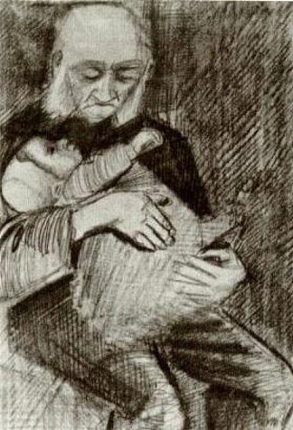 抱着婴儿的孤儿 Orphan Man with a Baby in his Arms (1883; Haag / Den Haag / La Haye / The Hague,Netherlands                     )，文森特·梵高