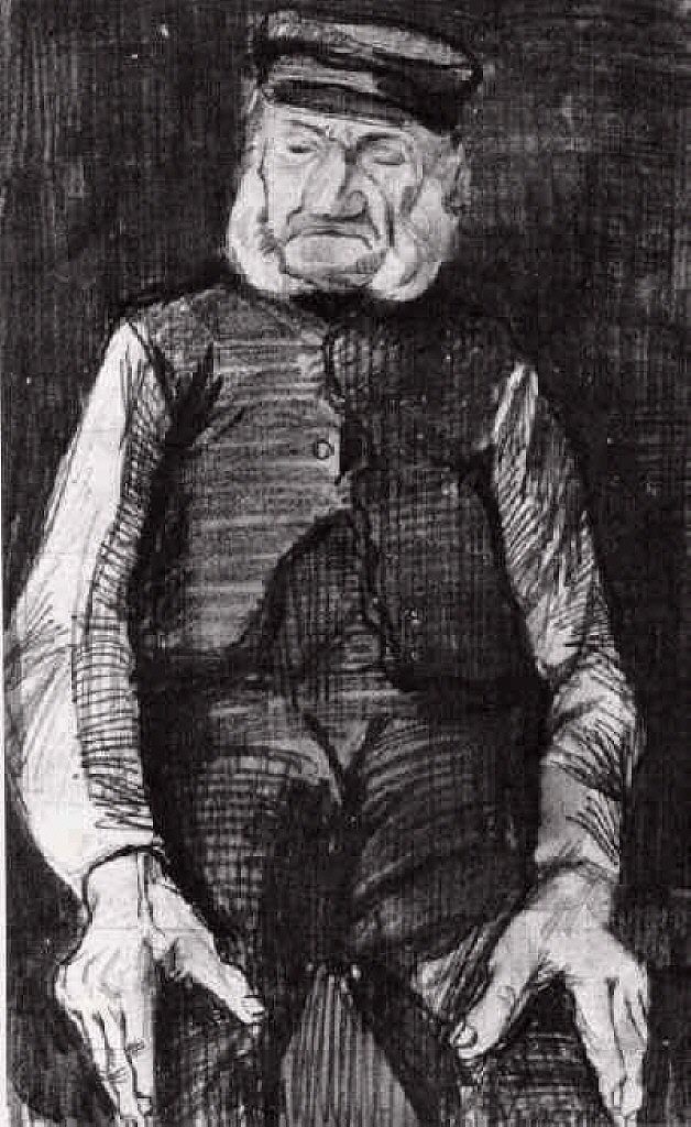戴着半长帽子的孤儿 Orphan Man with Cap, Half-Length (1883; Haag / Den Haag / La Haye / The Hague,Netherlands  )，文森特·梵高
