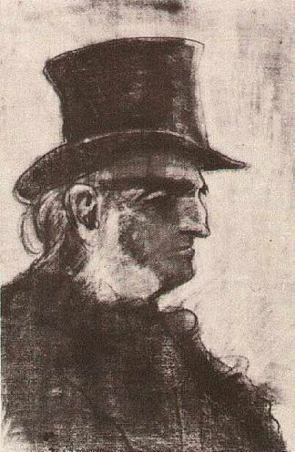 戴大礼帽的孤儿 Orphan Man with Top Hat, Head (1882; Haag / Den Haag / La Haye / The Hague,Netherlands                     )，文森特·梵高