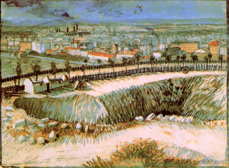 巴黎郊区蒙马特附近 Outskirts of Paris near Montmartre (1887; Paris,France  )，文森特·梵高