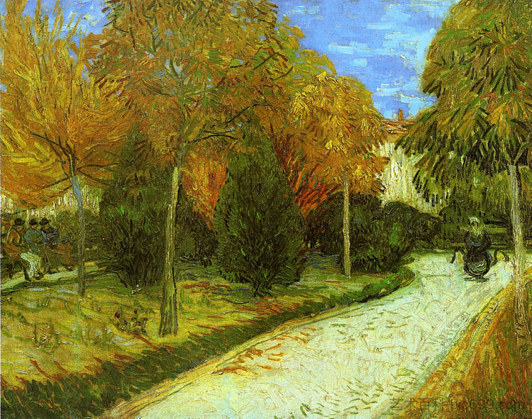 阿尔勒公园小径 Path in the Park at Arles (1888; Arles,Bouches-du-Rhône,France  )，文森特·梵高