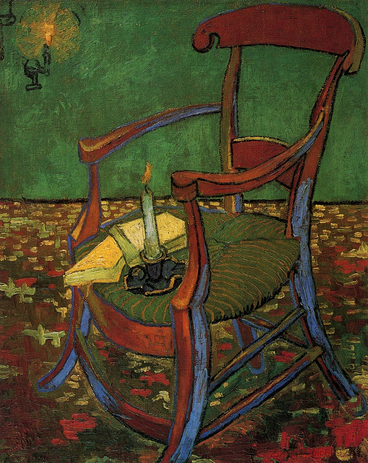 保罗·高更的扶手椅 Paul Gauguin's Armchair (1888; Arles,Bouches-du-Rhône,France  )，文森特·梵高