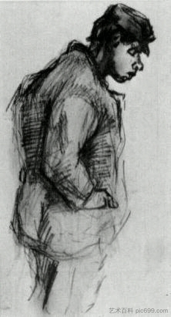 农民的男孩 Peasant Boy (1885; Nunen / Nuenen,Netherlands  )，文森特·梵高