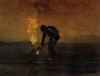 农民焚烧杂草 Peasant Burning Weeds (1883; Netherlands                     )，文森特·梵高