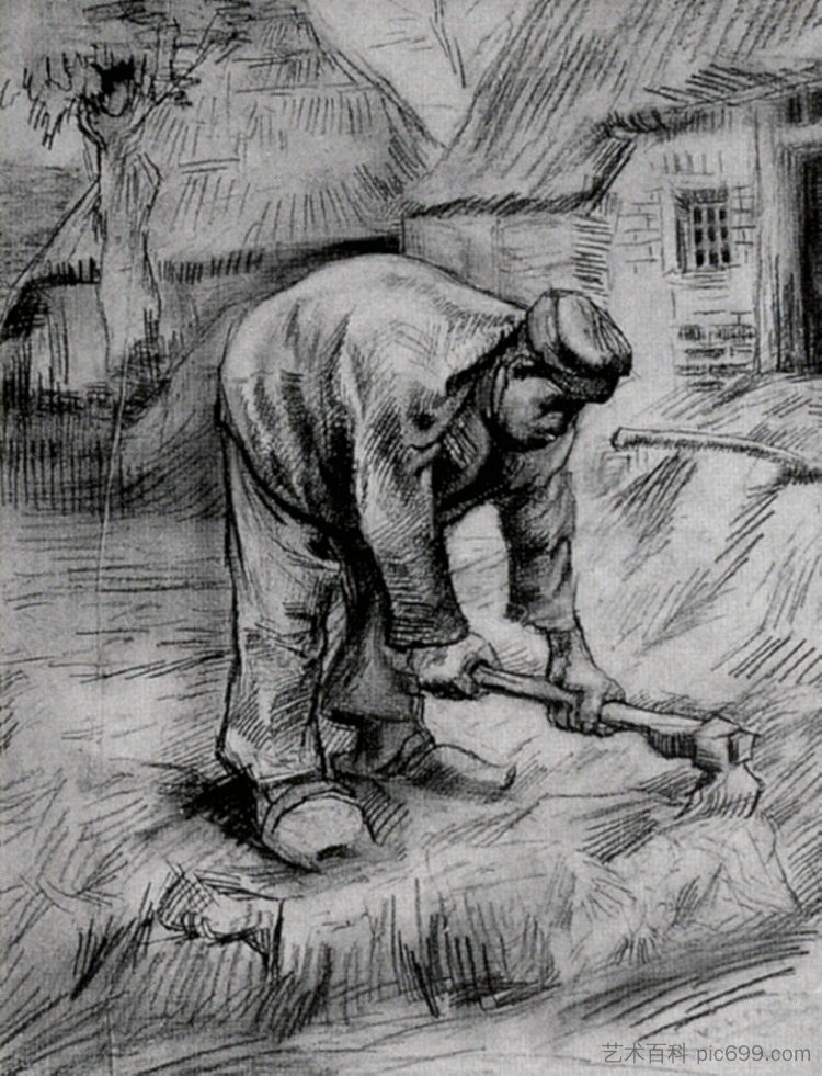 Peasant, Chopping Peasant, Chopping (1885; Nunen / Nuenen,Netherlands  )，文森特·梵高