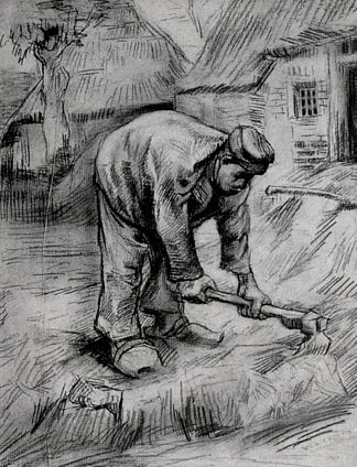 Peasant, Chopping Peasant, Chopping (1885; Nunen / Nuenen,Netherlands                     )，文森特·梵高