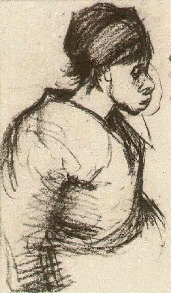 农家女孩，半身像 Peasant Girl, Half-Figure (1885; Nunen / Nuenen,Netherlands  )，文森特·梵高