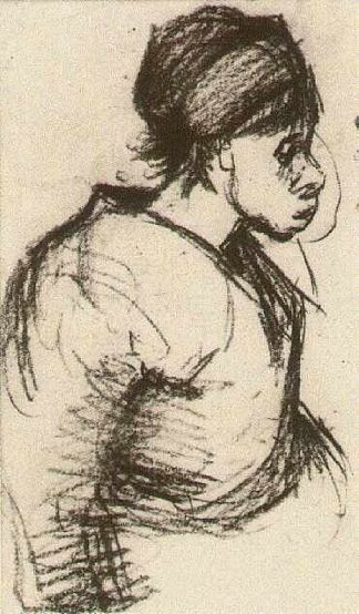 农家女孩，半身像 Peasant Girl, Half-Figure (1885; Nunen / Nuenen,Netherlands                     )，文森特·梵高