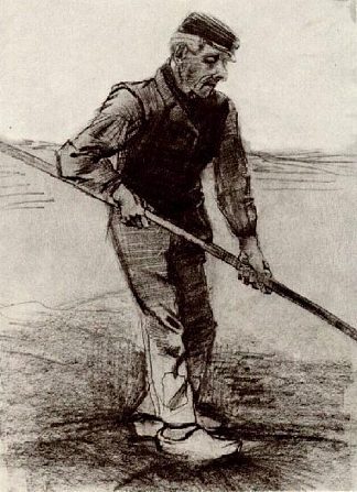 拿着棍子的农民 Peasant with a Stick (1881; Netherlands                     )，文森特·梵高