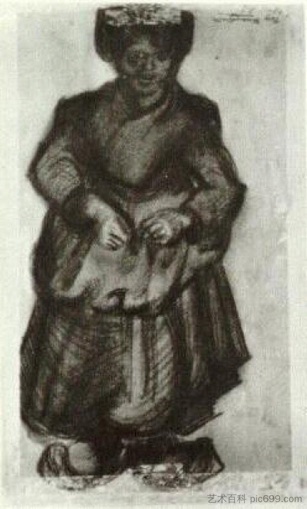 农妇 Peasant Woman (1885; Nunen / Nuenen,Netherlands  )，文森特·梵高