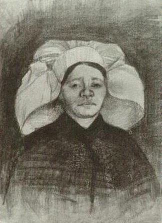 农妇，首领 Peasant Woman, Head (1884; Nunen / Nuenen,Netherlands                     )，文森特·梵高