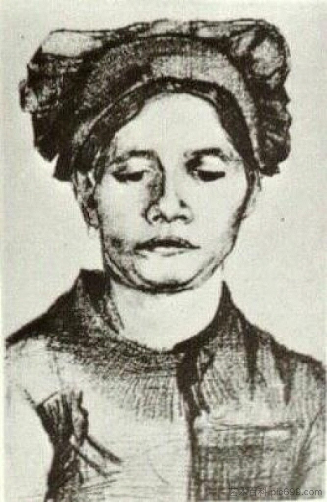 农妇，首领 Peasant Woman, Head (1885; Nunen / Nuenen,Netherlands  )，文森特·梵高