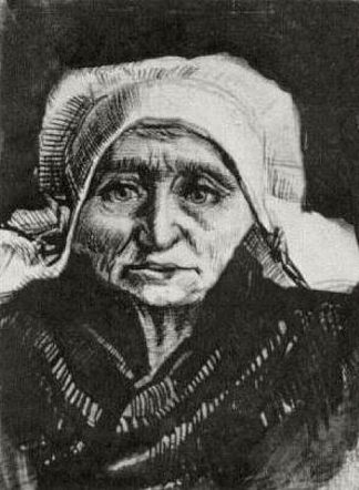 农妇，首领 Peasant Woman, Head (c.1884; Nunen / Nuenen,Netherlands                     )，文森特·梵高