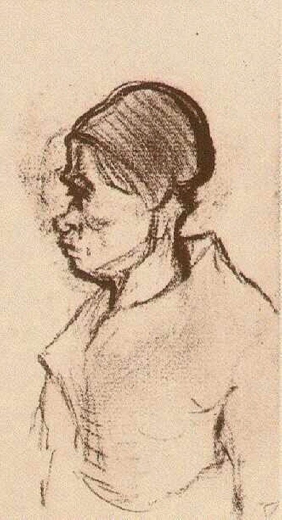 农妇，首领 Peasant Woman, Head (c.1884; Nunen / Nuenen,Netherlands  )，文森特·梵高