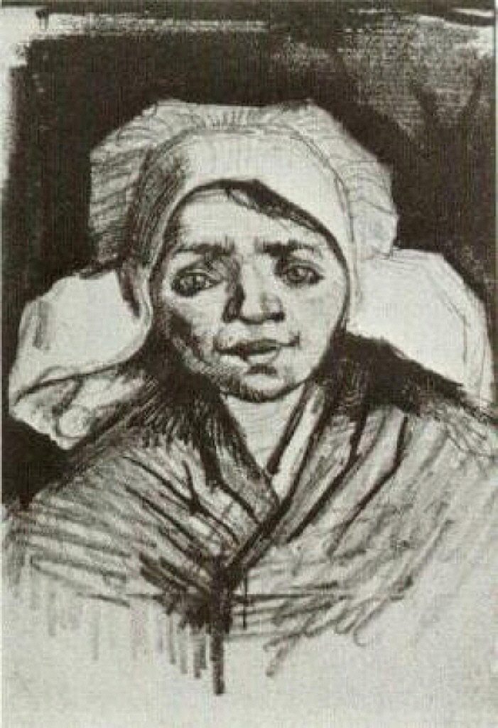 农妇，首领 Peasant Woman, Head (c.1884; Nunen / Nuenen,Netherlands  )，文森特·梵高