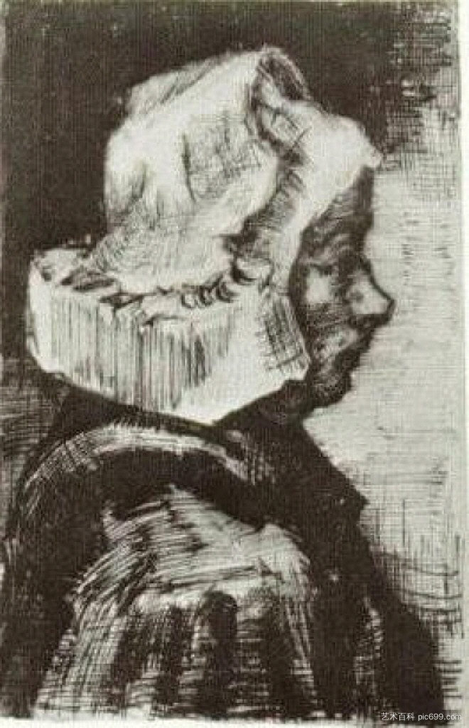 农妇，首领 Peasant Woman, Head (c.1884; Nunen / Nuenen,Netherlands  )，文森特·梵高