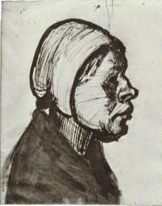 农妇，首领 Peasant Woman, Head (c.1884; Nunen / Nuenen,Netherlands                     )，文森特·梵高