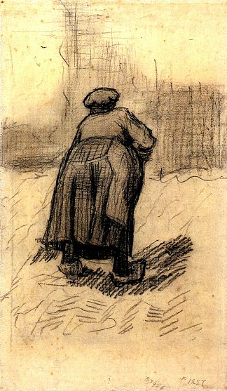 举土豆的农妇 Peasant Woman Lifting Potatoes (1885; Nunen / Nuenen,Netherlands                     )，文森特·梵高