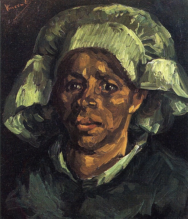 农妇，戈尔达·德·格鲁特画像 Peasant Woman, Portrait of Gordina de Groot (1885; Nunen / Nuenen,Netherlands  )，文森特·梵高