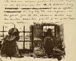 农妇，背靠窗户，头和整个身躯 Peasant Woman, Seen against the Window, Head and Whole Figure (1885; Nunen / Nuenen,Netherlands                     )，文森特·梵高