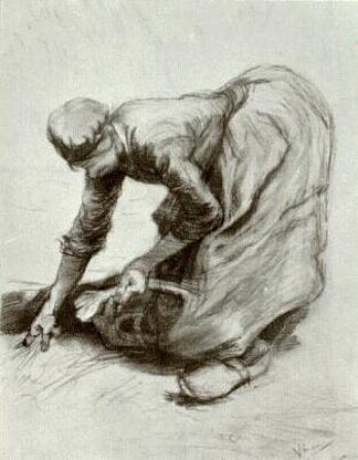 农妇，弯腰 Peasant Woman, Stooping (1885; Nunen / Nuenen,Netherlands                     )，文森特·梵高